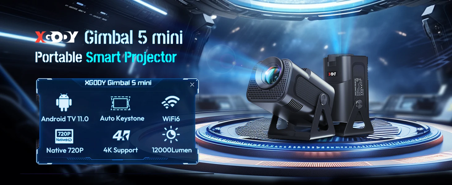 XGODY 4K Projector 1080P Full HD Smart HD LED 5G WiFi Bluetooth 12000L HDMI USB Android Home Theater