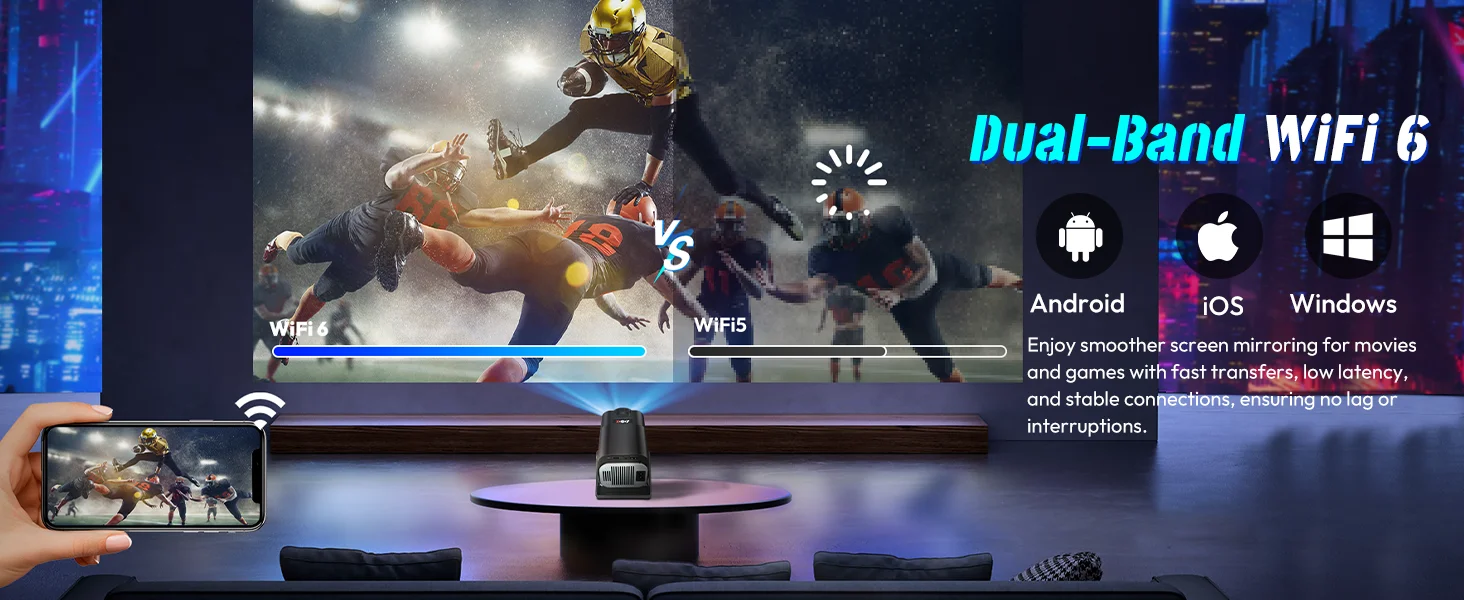 XGODY 4K Projector 1080P Full HD Smart HD LED 5G WiFi Bluetooth 12000L HDMI USB Android Home Theater
