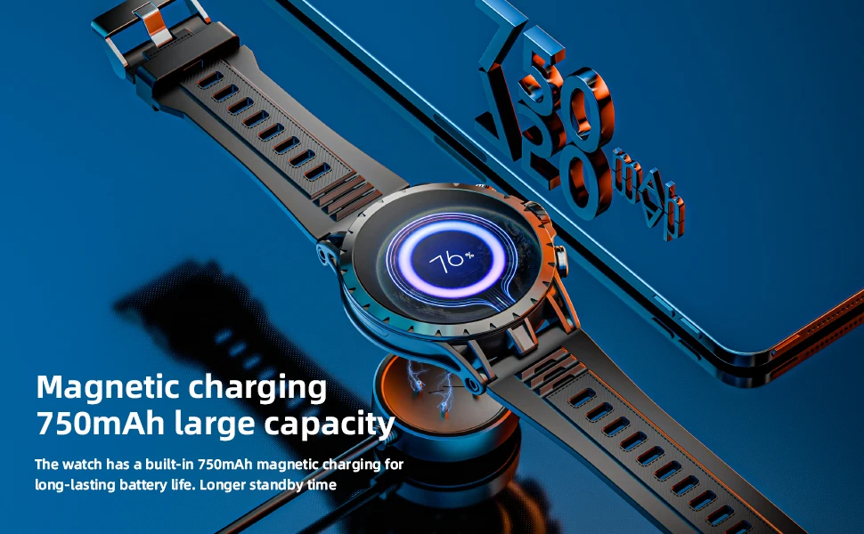 LOKMAT APPLLP 4 Android Smart Watch Phone AMOLED Screen Rotating Camera 4G Phone Calls Watch Wifi Video Calls Fitness Tracker