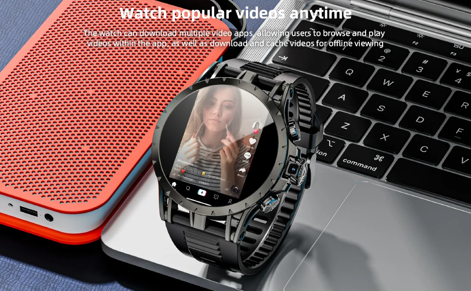 LOKMAT APPLLP 4 Android Smart Watch Phone AMOLED Screen Rotating Camera 4G Phone Calls Watch Wifi Video Calls Fitness Tracker