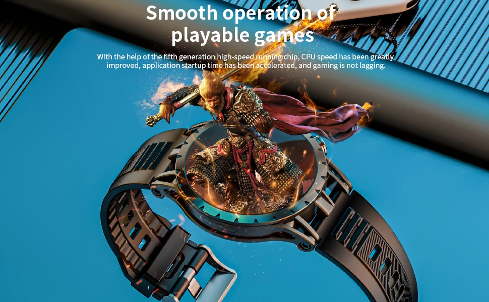 LOKMAT APPLLP 4 Android Smart Watch Phone AMOLED Screen Rotating Camera 4G Phone Calls Watch Wifi Video Calls Fitness Tracker