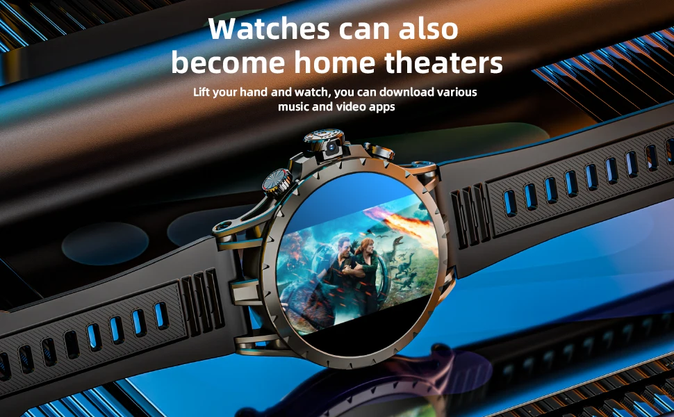 LOKMAT APPLLP 4 Android Smart Watch Phone AMOLED Screen Rotating Camera 4G Phone Calls Watch Wifi Video Calls Fitness Tracker