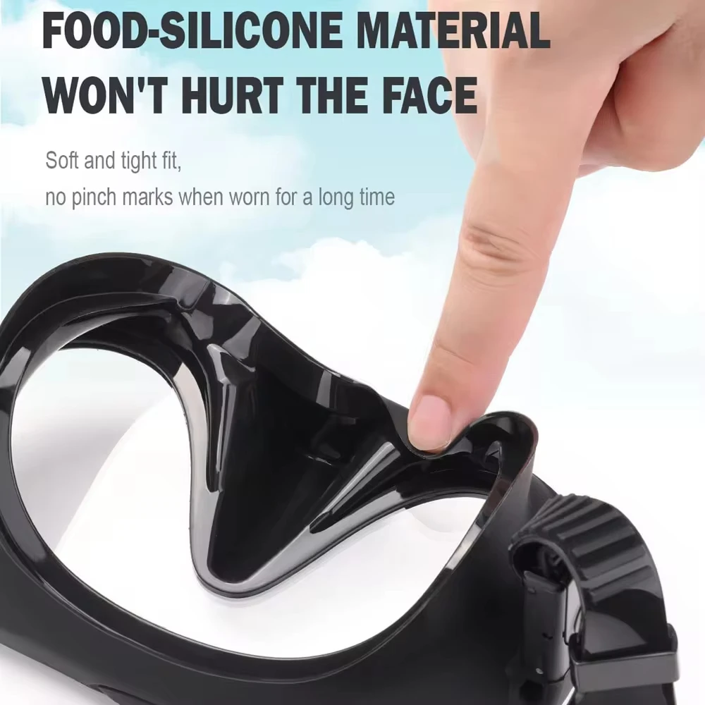 Scuba Optical Tempered Glasses Diving Mask Adults Myopia Swimming Googles Nearsighted Lenses Short-Sighted Silicone Skirt