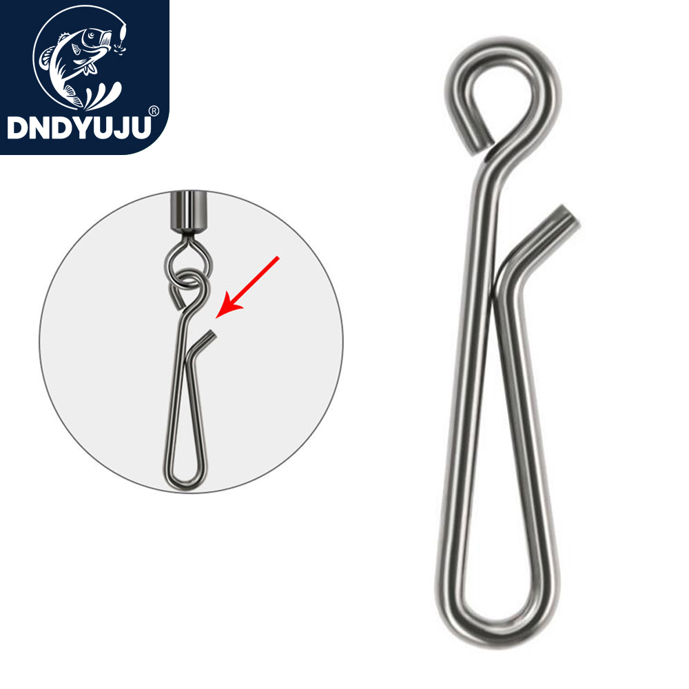 DNDYUJU 30/50/100pcs Stainless Steel Fishing Lure Snap Fishing Swivel Quick Buckle Fishing Barrel Swivel Pin Fishing Accessories