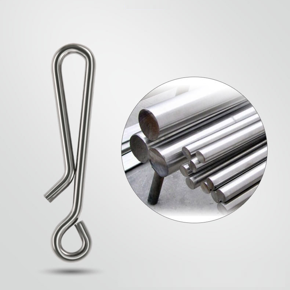 DNDYUJU 30/50/100pcs Stainless Steel Fishing Lure Snap Fishing Swivel Quick Buckle Fishing Barrel Swivel Pin Fishing Accessories