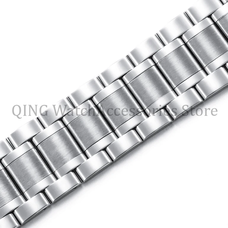 Arc Flat End Solid Stainless Steel Watchband for Tissot Butterfly Clasp Strap 12 13 14 15 16 17 18 19 20 21 22 23 24mm Universal
