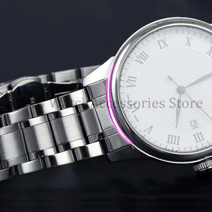 Arc Flat End Solid Stainless Steel Watchband for Tissot Butterfly Clasp Strap 12 13 14 15 16 17 18 19 20 21 22 23 24mm Universal