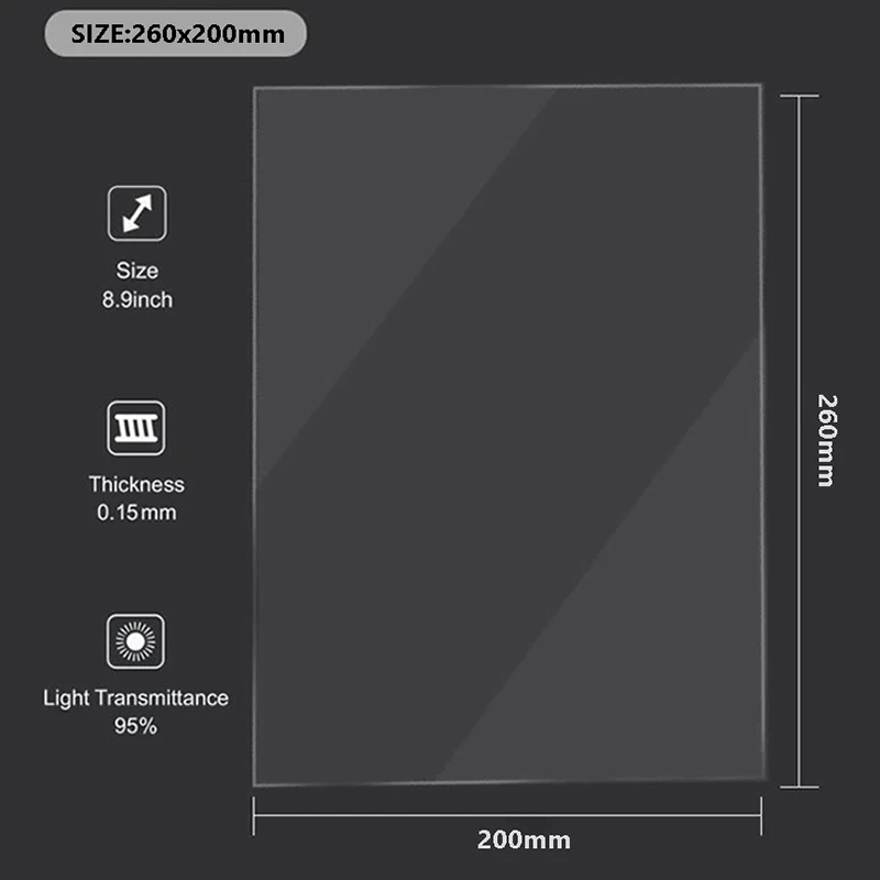 8.9 -9.25Inch FEP Film 260*200*0.15mm for ANYCUBIC Photon Mono X 6Ks 4K M3 Plus Elegoo Saturn Series 3D Printer Accessories LCD