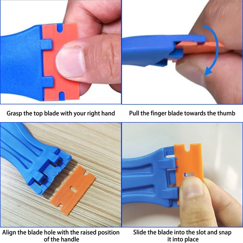 20Pcs Razor Scraper Blades Plastic Scraper Replacement for Car Sticker Remover Decals Window Glass Clean Scraper Glue Remover