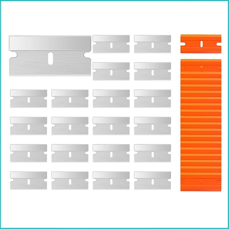 20Pcs Razor Scraper Blades Plastic Scraper Replacement for Car Sticker Remover Decals Window Glass Clean Scraper Glue Remover
