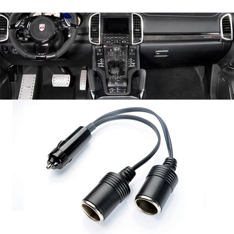 Universal Dual Port Car Cigarette Lighter Splitter Female Socket Plug Power Adapter for Electronics Automobiles Accessories