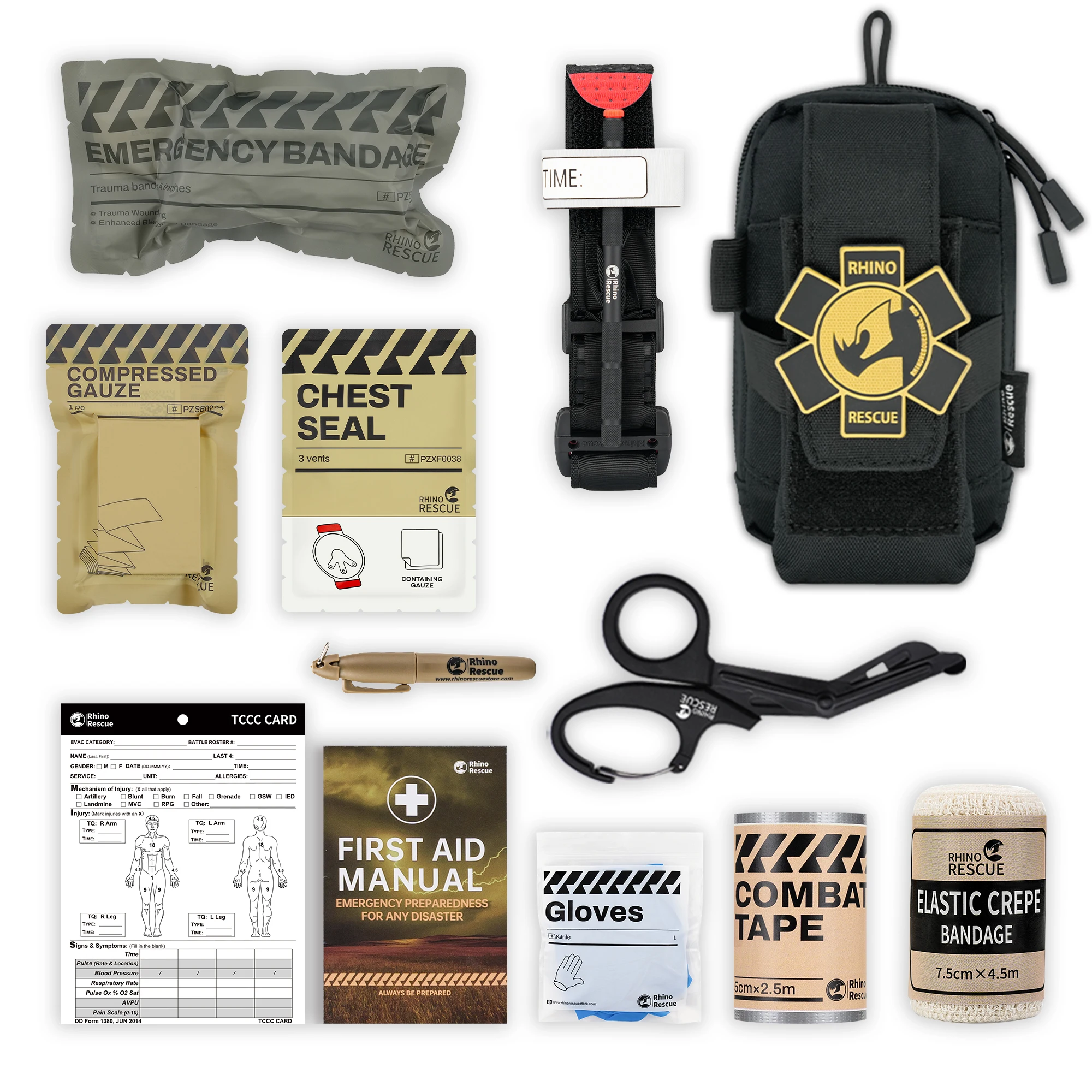 Rhino Rescue EDC Pouch First Aid Kit Tactical Survival Trauma Kit Molle Utility Tool Pouches For Camping Hiking