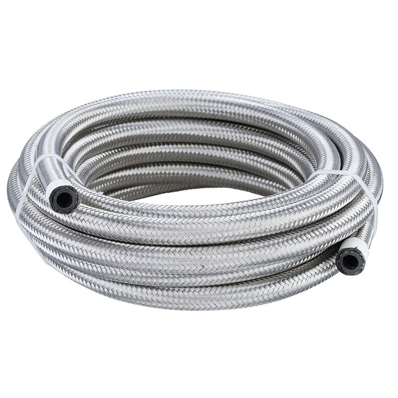 1M-6M AN4 AN6 AN8 AN10 AN12 Universal Car Fuel Hose Oil Gas Cooler Hose Line Pipe Tube Stainless Steel Braided Inside CPE Rubber
