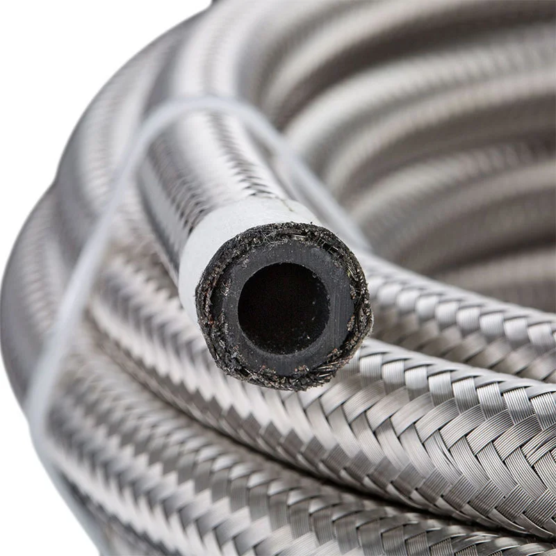 1M-6M AN4 AN6 AN8 AN10 AN12 Universal Car Fuel Hose Oil Gas Cooler Hose Line Pipe Tube Stainless Steel Braided Inside CPE Rubber