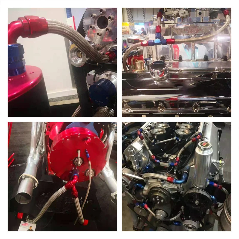 1M-6M AN4 AN6 AN8 AN10 AN12 Universal Car Fuel Hose Oil Gas Cooler Hose Line Pipe Tube Stainless Steel Braided Inside CPE Rubber
