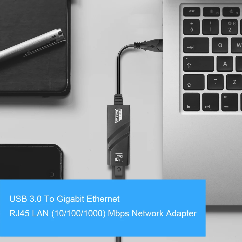 10/100/1000Mbps USB 3.0 Wired USB TypeC To Rj45 Lan Ethernet Adapter Network Card for PC Macbook Windows Laptop