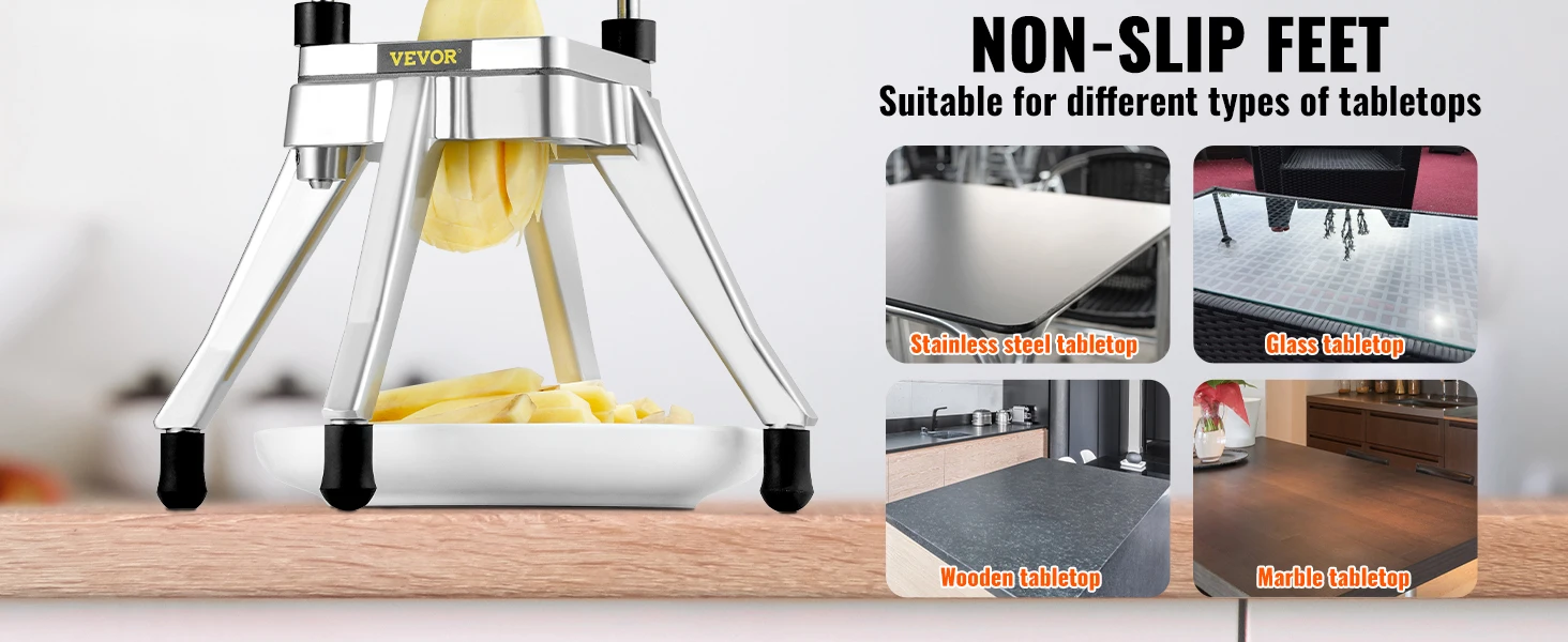 SucceBuy Commercial Vegetable Fruit Dicer Cutter Potato Slicer Chopper 4 Blades & Tray Manual Cutting Machine home appliance
