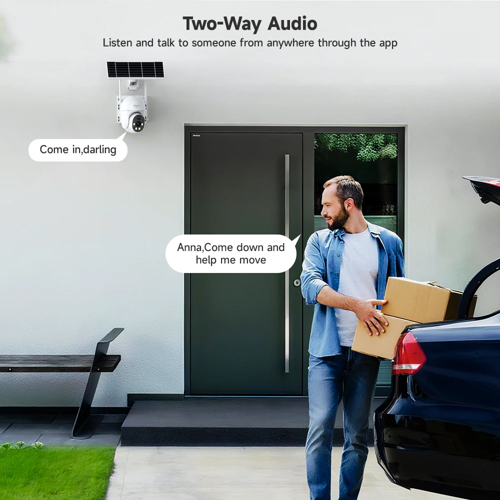 8MP 2K HD WIFI Wireless PTZ Solar Cctv Camera Battery Powered Outdoor IP65 Waterproof IP Security Iphone Camera PIR Night Vision