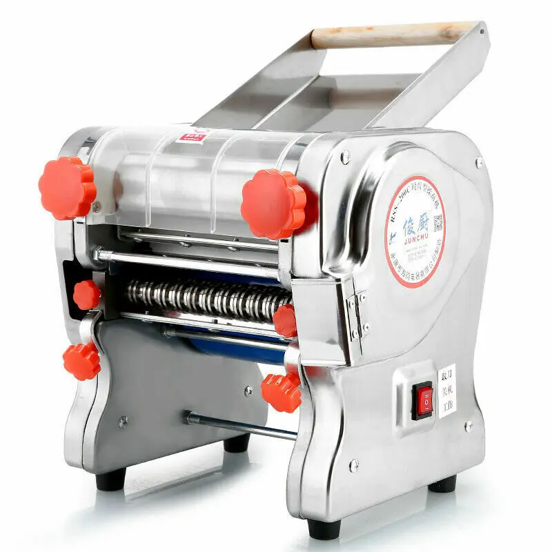 550W Electric Pasta Maker Noodle Machine Dumpling Skin Roller Steel Full Stainless Steel Dual Knife Noodle Maker For Commercial
