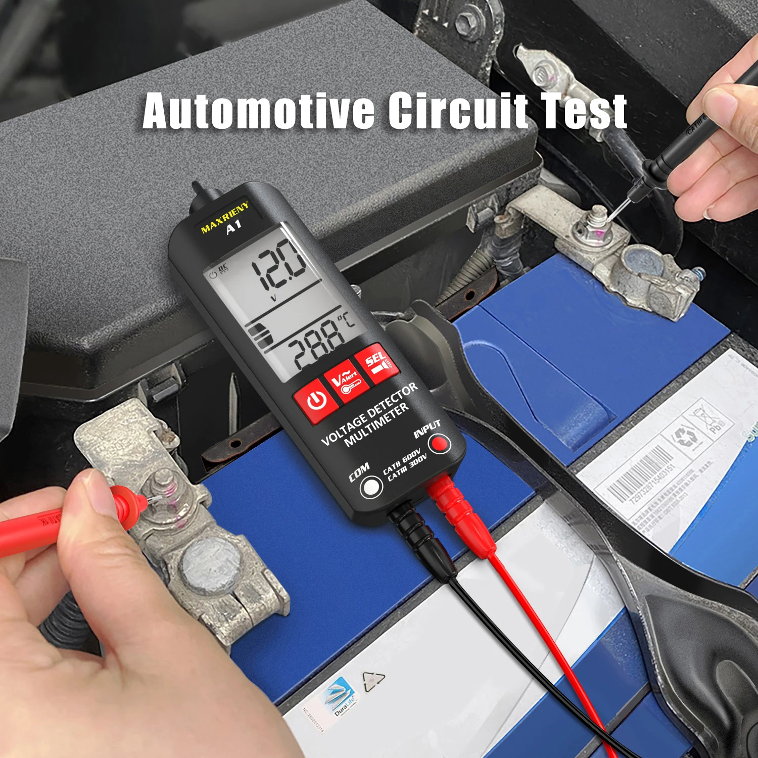 A1 Voltage Tester Smart Digital Multimeter Non-Contact Electrician Pen Detector Voltmeter Ac Live Wire Test Ohm Hz NCV Meter