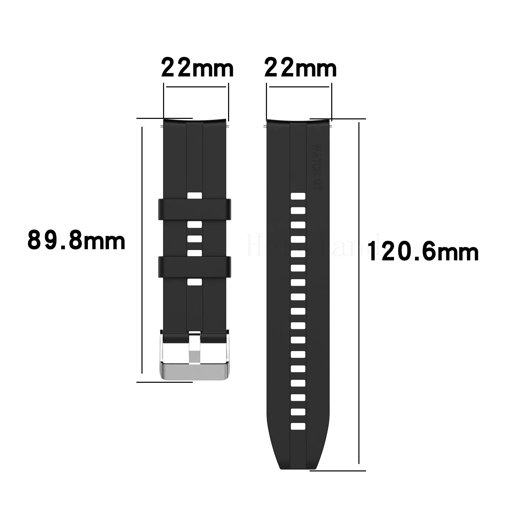 22MM Silicone WatchBand Strap For Huawei Watch GT 1 GT 2 46mm Smart Wristband For Polar Grit X / Vantage M Bracelet WirstStrap