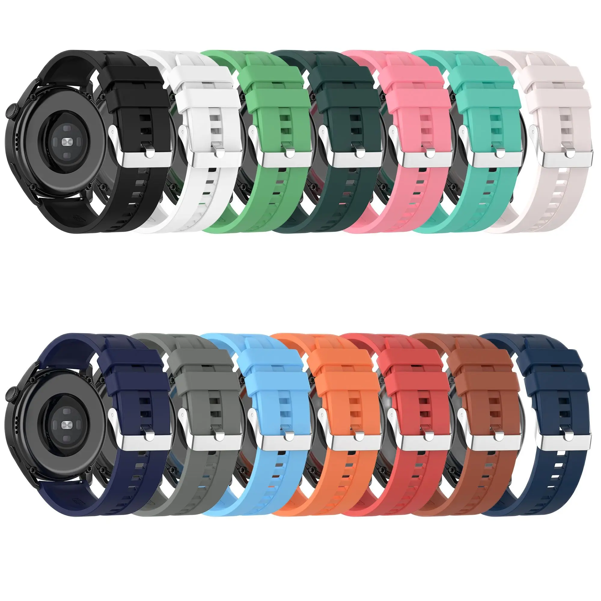 22MM Silicone WatchBand Strap For Huawei Watch GT 1 GT 2 46mm Smart Wristband For Polar Grit X / Vantage M Bracelet WirstStrap