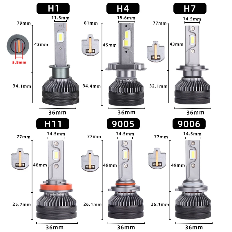 DAWNKNIGHT K5C Led Lamp Double Copper Tube 4300K 110W H7 H4 Led Lights For Car H1 H11 HB3 9005 HB4 9006 Led Headlight Bulb