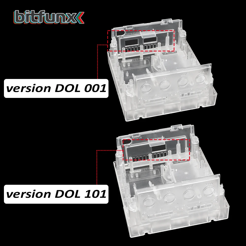 Bitfunx Gamecube NGC Replacement Shell Transparent Case for Gamecube NGC GC Game Console