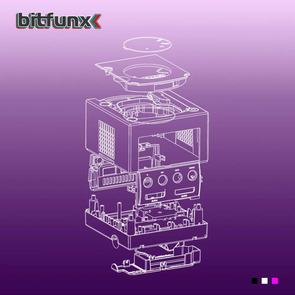 Bitfunx Gamecube NGC Replacement Shell Transparent Case for Gamecube NGC GC Game Console