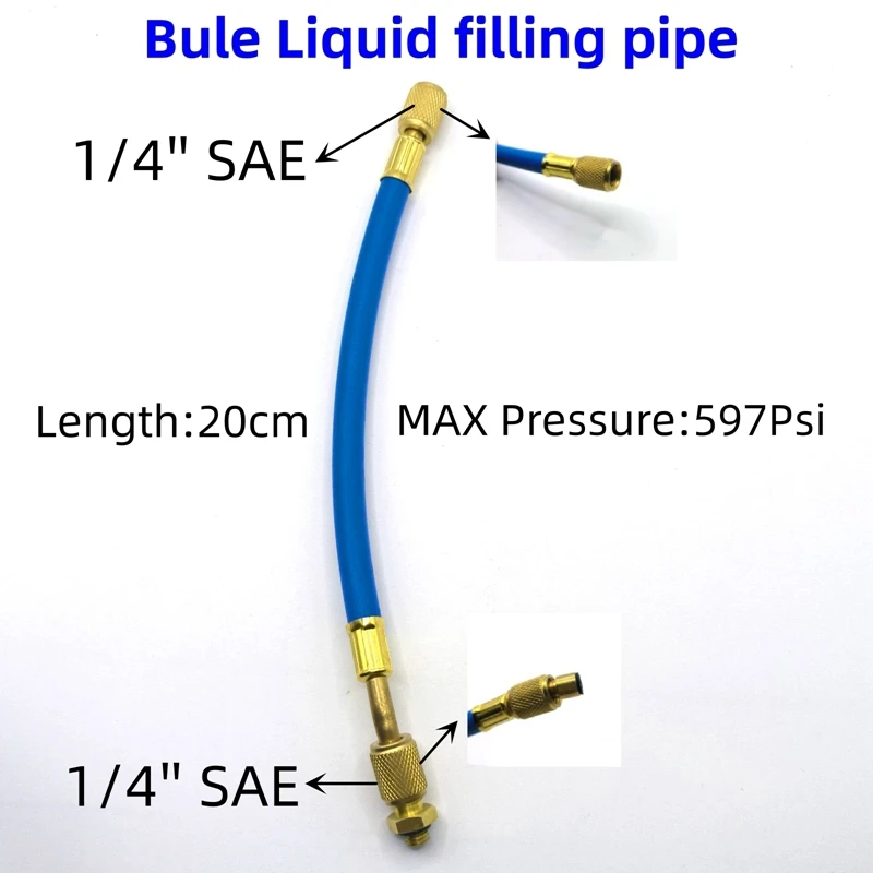 Auto A/C Oil/Dye Injector 1Oz with 134a Low Side Quick Coupler Adapter 1/4 Air Conditioning Repair Tools Manual Oiler Injection