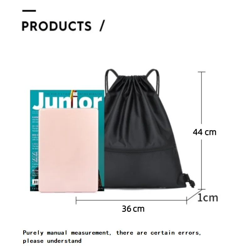 Lightweight Drawstring Backpack for Men and Women Sports Fitness Backpack Outdoor Leisure Backpack Zipper Bag