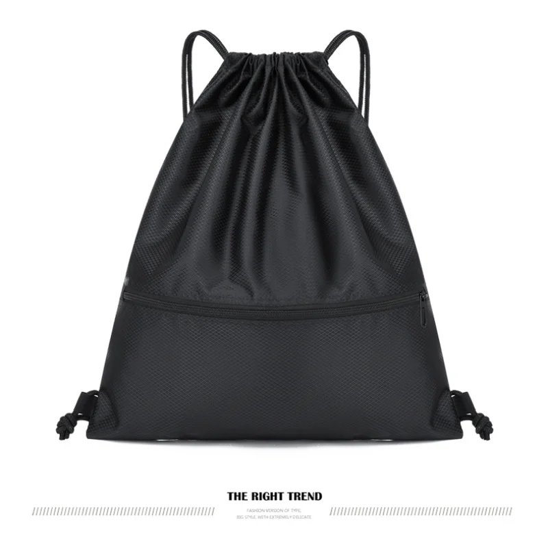 Lightweight Drawstring Backpack for Men and Women Sports Fitness Backpack Outdoor Leisure Backpack Zipper Bag