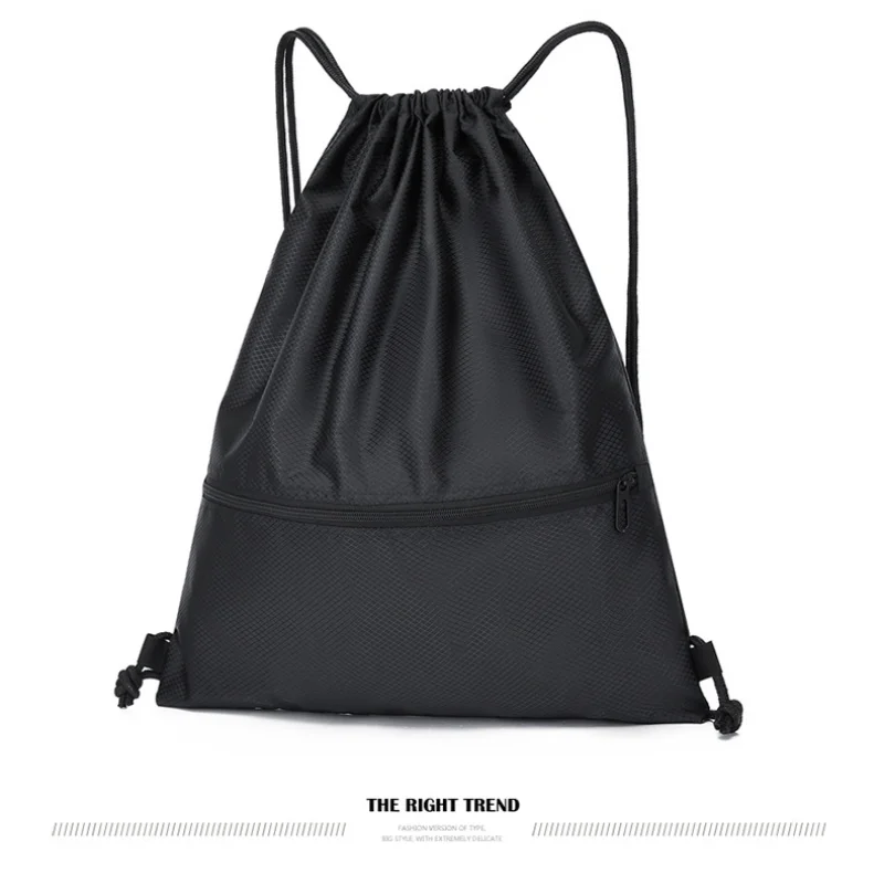 Lightweight Drawstring Backpack for Men and Women Sports Fitness Backpack Outdoor Leisure Backpack Zipper Bag