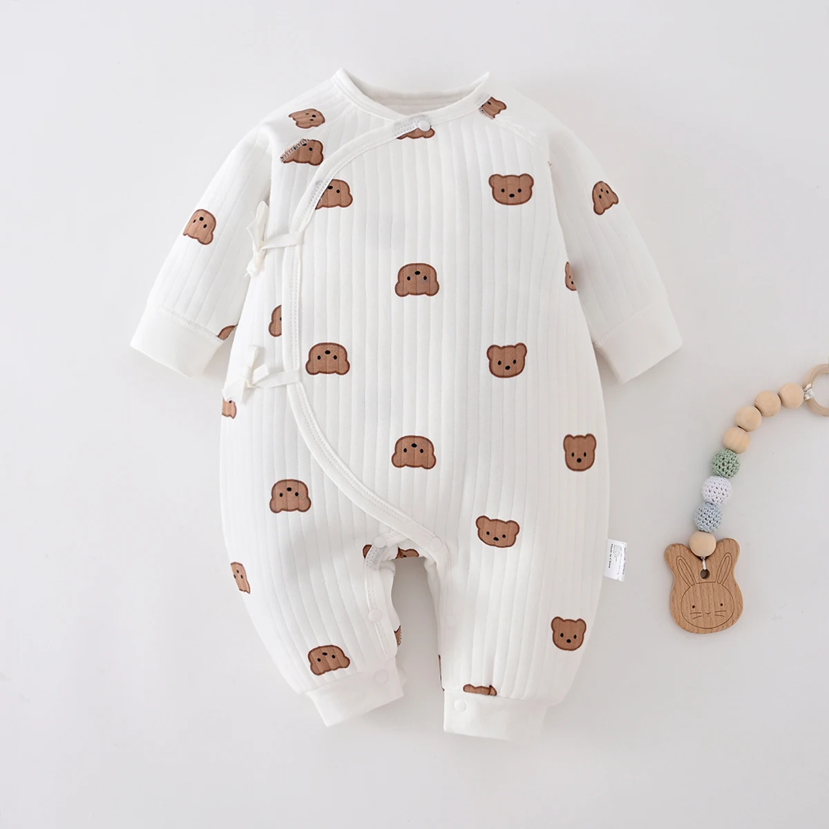 Somenie Boys Girls Bodysuit Newborn Winter Onesie Clothes Cotton Toddler Home Wear  0-6M Thickened Spring and Autumn Clothing