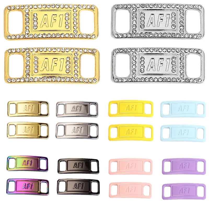 Combination AF1 Diamond Shoe Charms Fashion Laces Buckle Quality Metal Shoelaces Decorations Chapa Air Force 1 Shoes Accessories