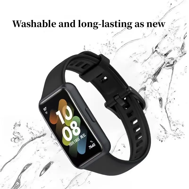 Replacement Strap For Huawei Band 7 Soft Silicone Watchband Smart Watch Accessories Wristband Bracelet For Huawei Band 7 Correa
