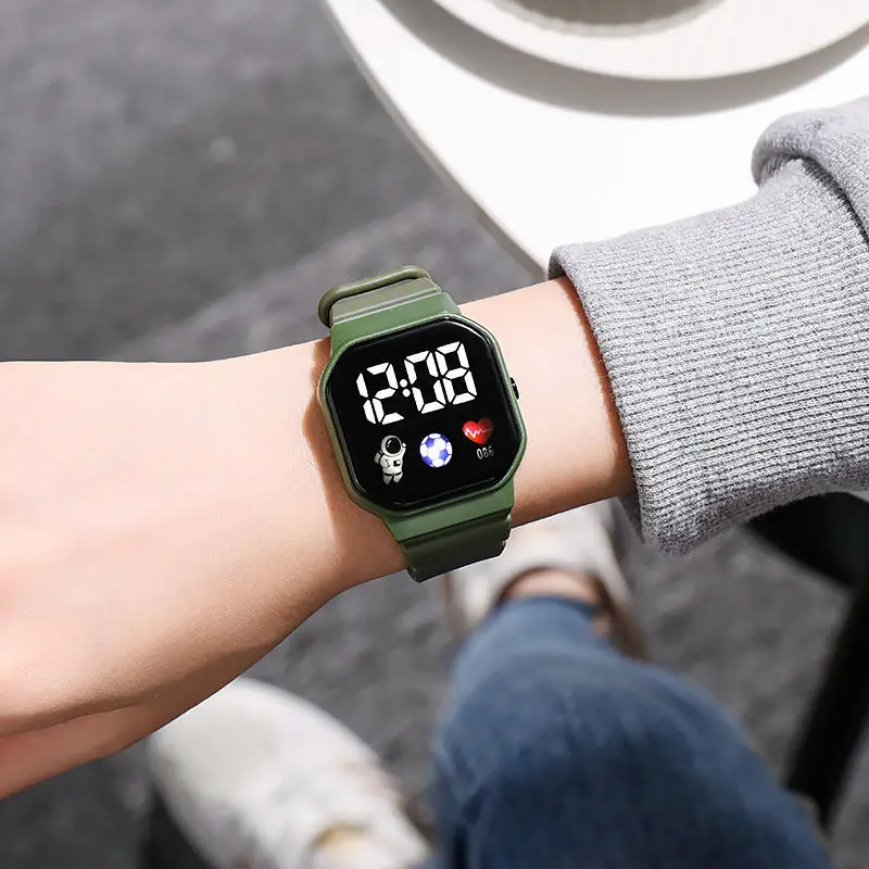 Kids Watch Sport LED Digital Watches Spaceman Silicone Strap Waterproof Electronic Wristwatch for Children Boys Girls Gifts