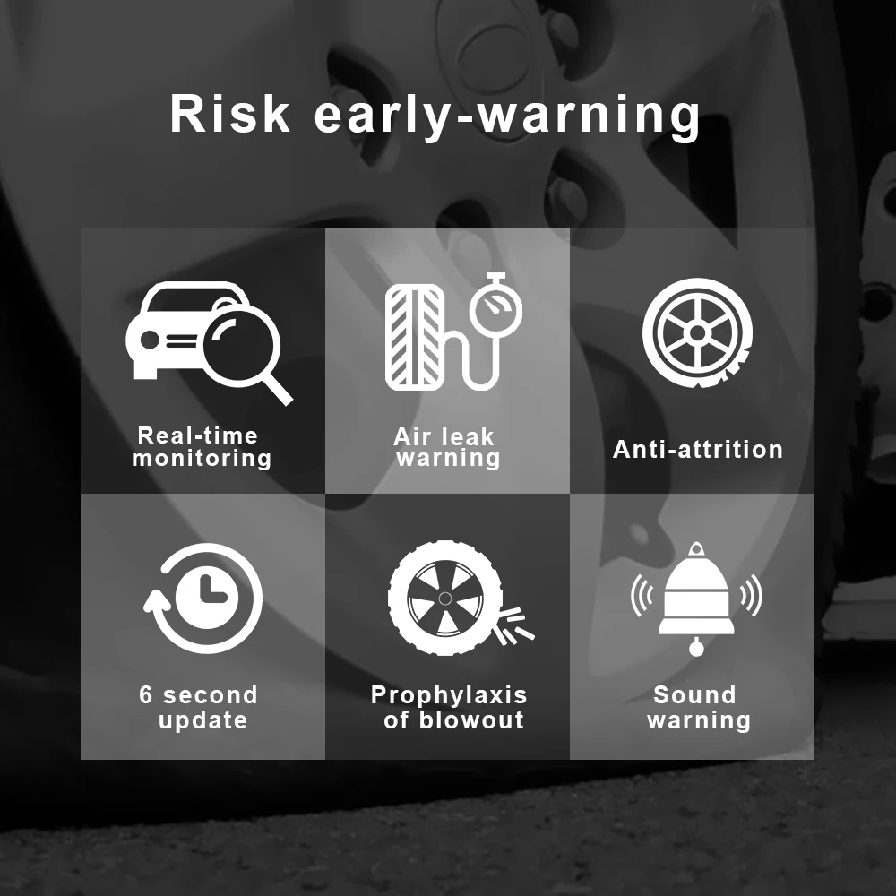 Tire Pressure Monitoring System Temperature Warning New C External Battery Version Sensors Solar TPMS Car Tyre Pressure Monitor