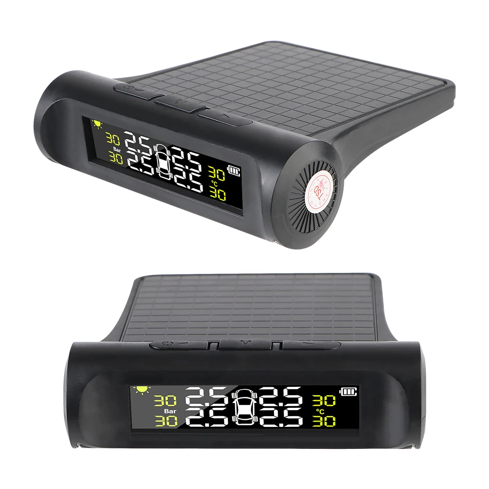 Tire Pressure Monitoring System Temperature Warning New C External Battery Version Sensors Solar TPMS Car Tyre Pressure Monitor