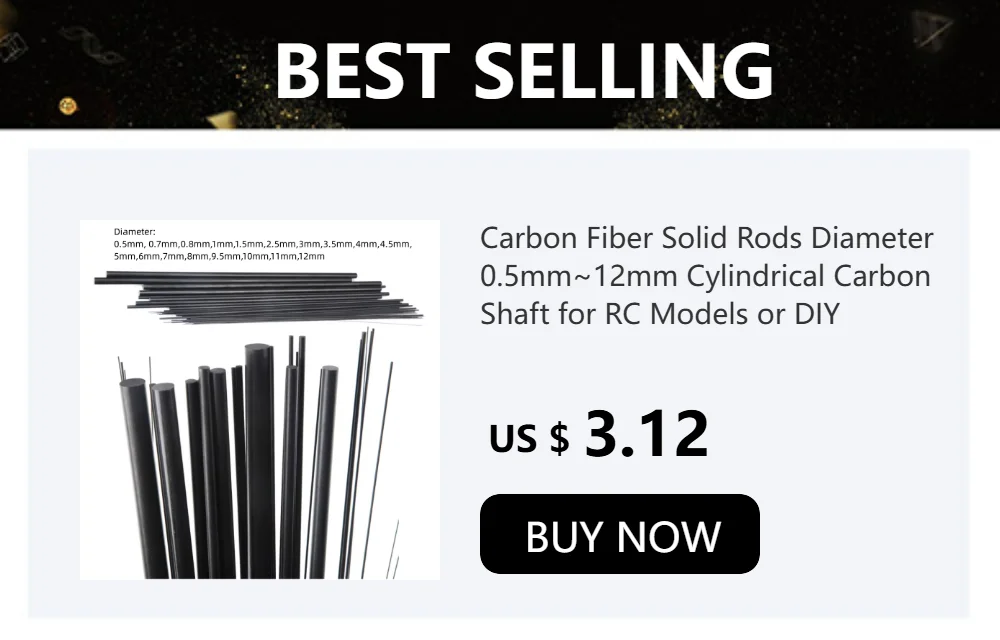 Carbon Fiber Solid Rods Diameter 0.5mm~12mm Cylindrical Carbon Shaft for RC Models or DIY