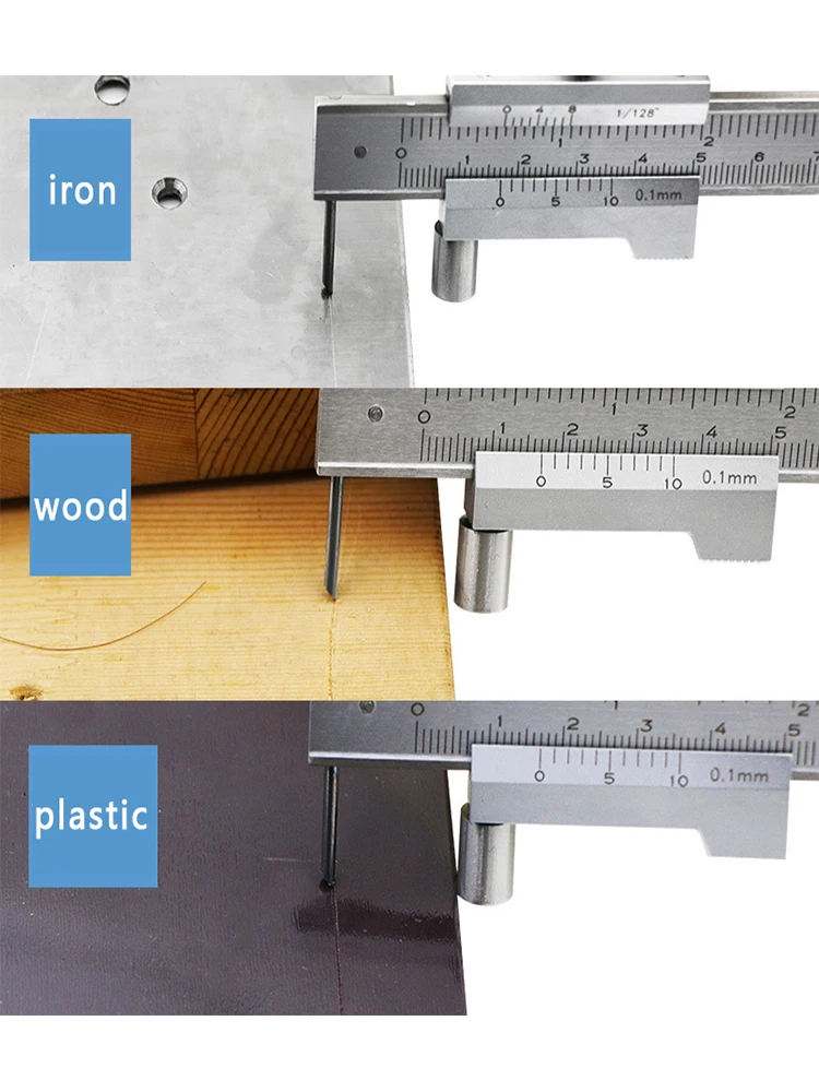 0-200mm Marking Vernier Caliper With Carbide Scriber Parallel Marking Gauging Ruler Measuring Instrument Tool Send 1ps Needle