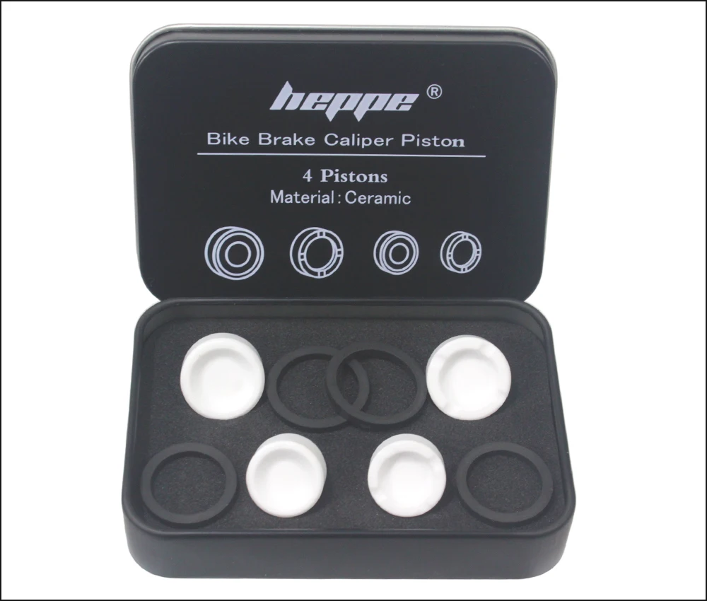 HEPPE Bike Brake Ceramics Piston for SHIMANO M640 M810 M6120 M7120 M8020 M8120 M9120 Saint M820 Brake Calipers 4 Pistons w/ Seal