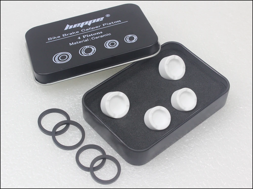 HEPPE Bike Brake Ceramics Piston for SHIMANO M640 M810 M6120 M7120 M8020 M8120 M9120 Saint M820 Brake Calipers 4 Pistons w/ Seal