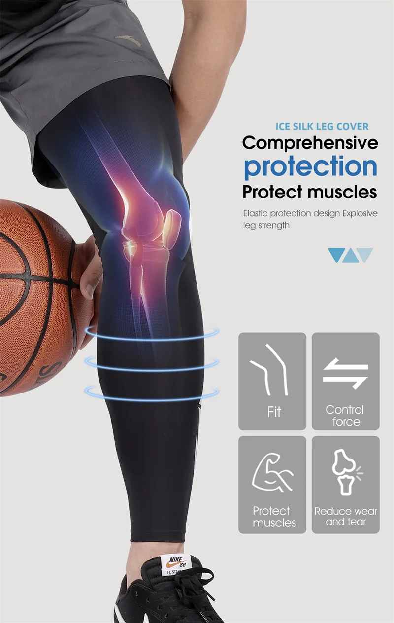 WEST BIKING Summer Cycling Leg Compression Sleeves Outdoor Sports Quick Dry Knee Protection Leggings Running Basketball Anti UV