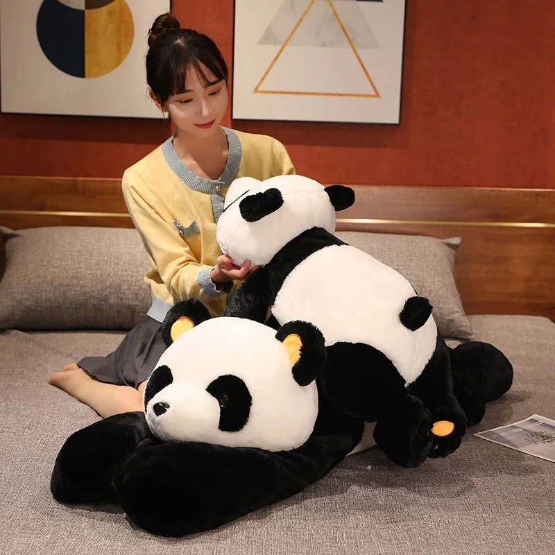 60cm-120cm Giant Panda Plush Toys Soft Sleep Pillow Cartoon Animal Bear Stuffed Baby Doll Classic Kids Birthday Christmas Gifts
