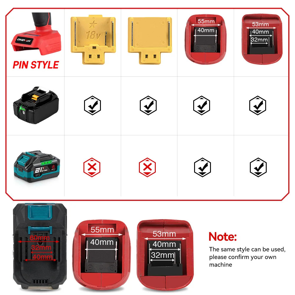 ONEVAN 15000mAh 22500mAh Rechargeable Lithium Ion Battery With Battery Indicator Wrench Power Tool For Makita 18V Battery Pin