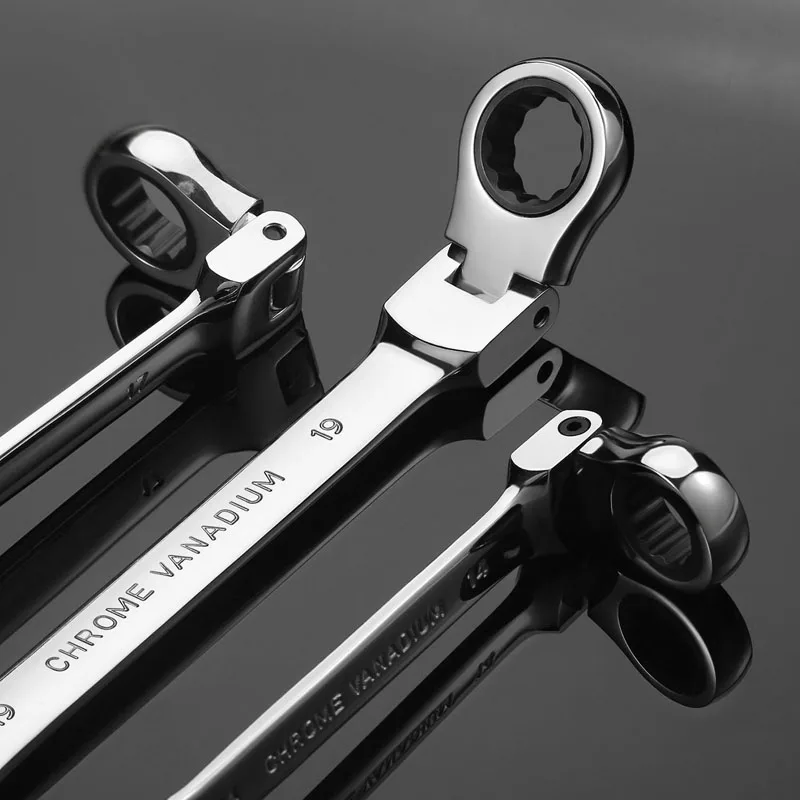 1 Piece Flexible Pivoting Head Ratchet Wrench Spanner Garage Metric hand Tool For auto and Home Repair