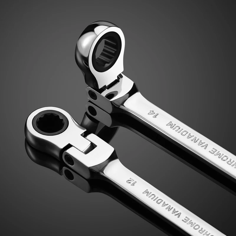 1 Piece Flexible Pivoting Head Ratchet Wrench Spanner Garage Metric hand Tool For auto and Home Repair