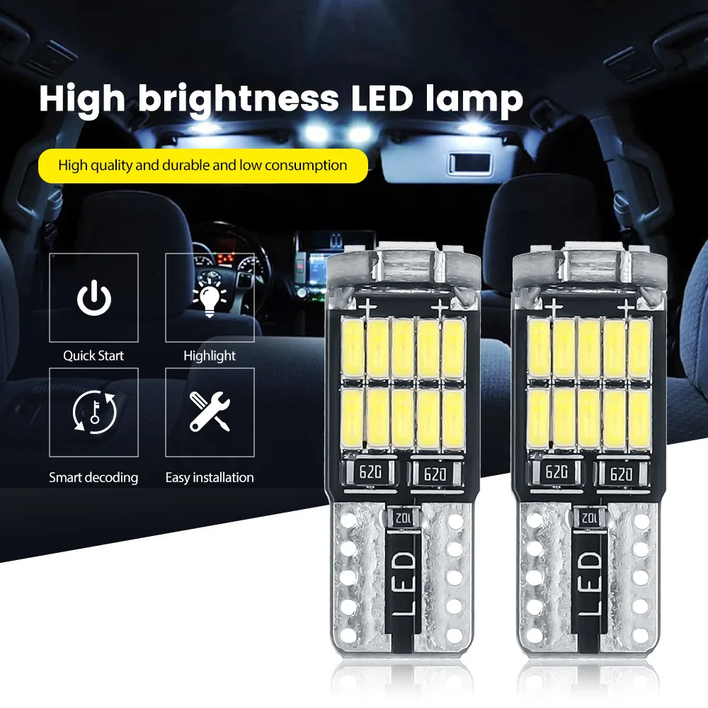10pcs T10 Led Canbus No Error Car Interior Light T10 26 SMD 4014 Chip Car Interior Dome Reading License Plate Light Signal Lamp