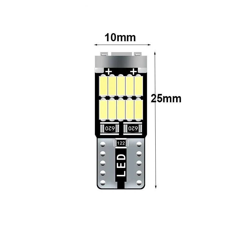10pcs T10 Led Canbus No Error Car Interior Light T10 26 SMD 4014 Chip Car Interior Dome Reading License Plate Light Signal Lamp